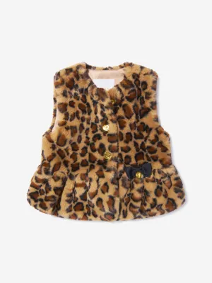 Angels Face Girls Jill Faux Fur Leopard Gilet