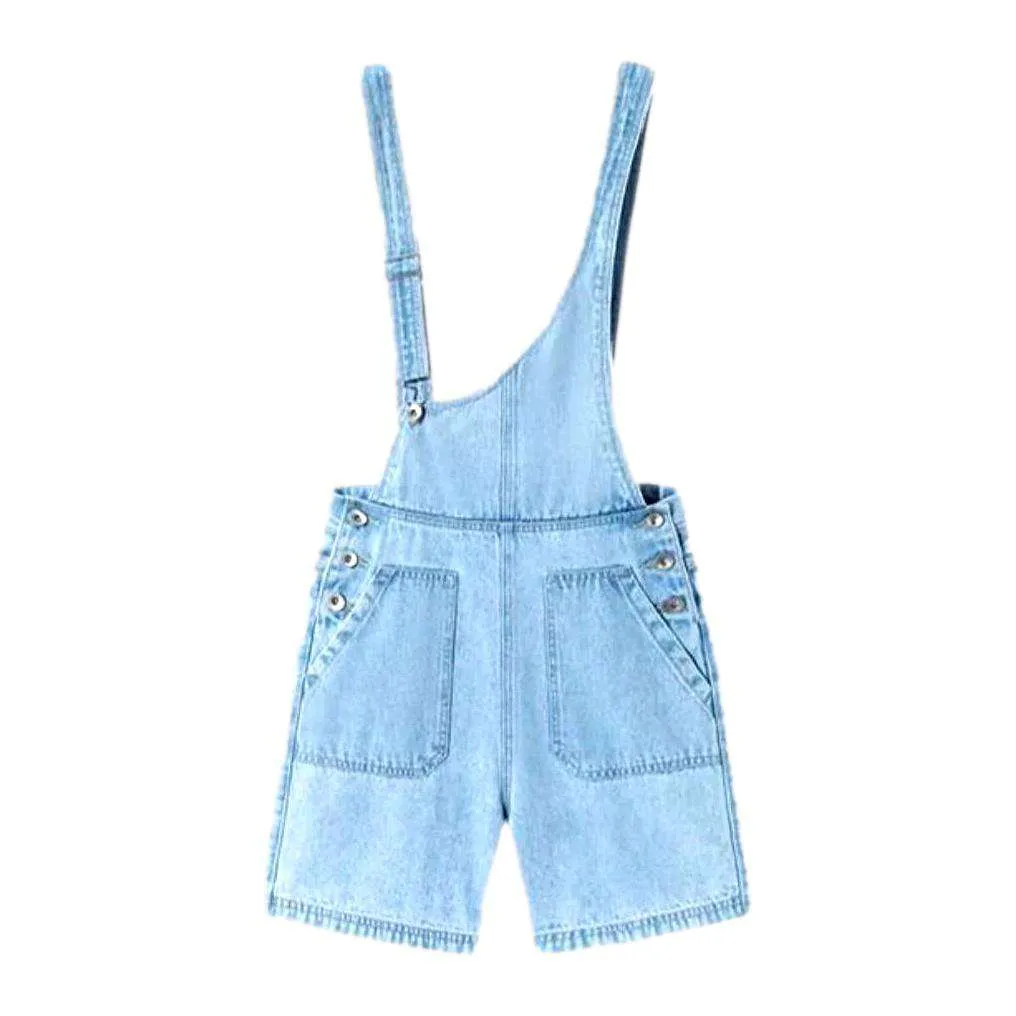 Asymmetric loose women denim romper