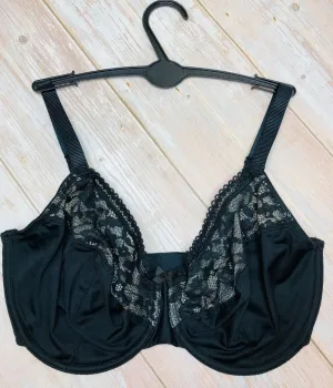 Black Lace Trim Minimiser Bra