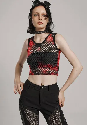 Blythe Fishnet [Black/Red] | CROPPED TANK TOP*