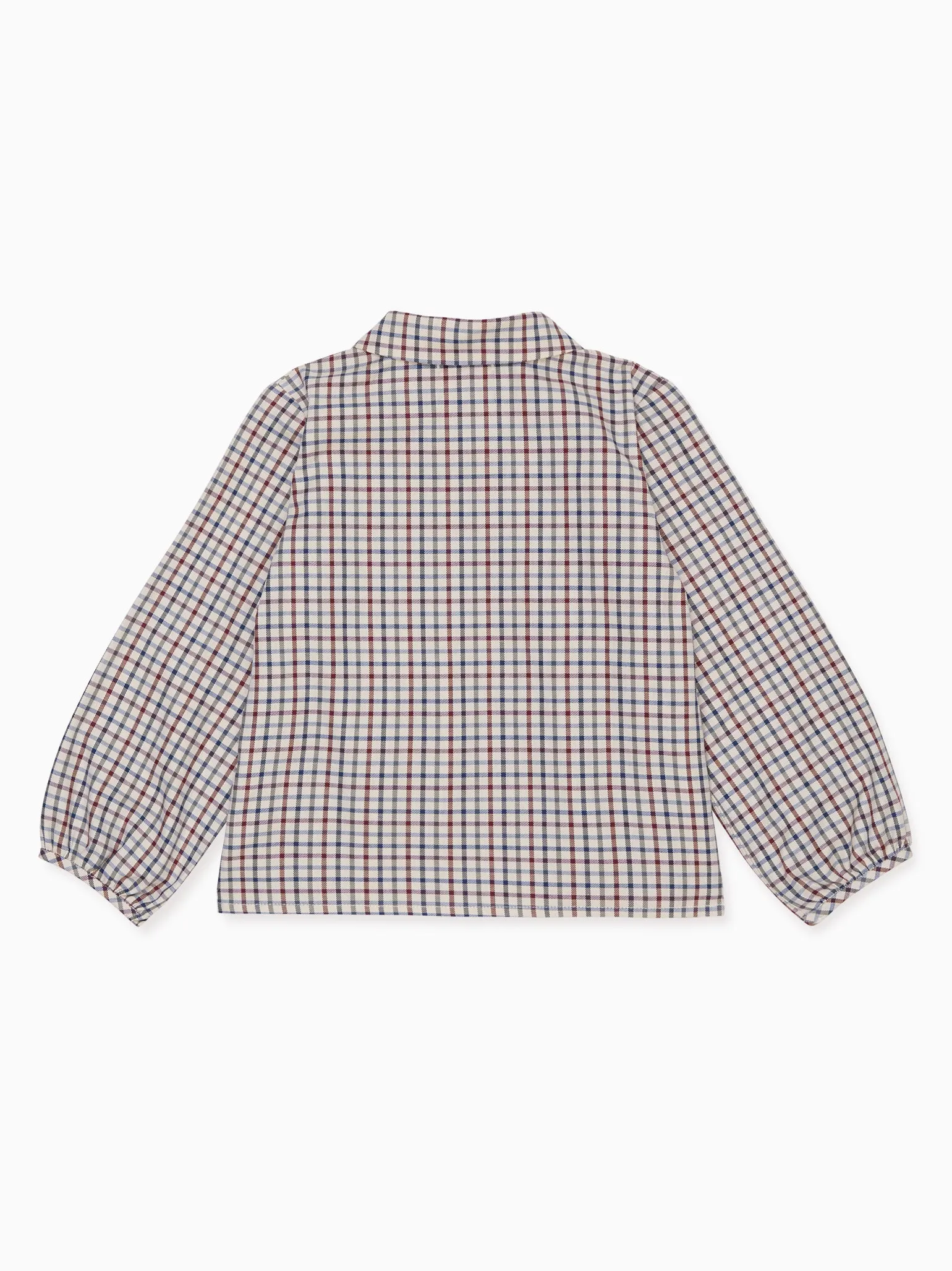 Burgundy Check Dante Long Sleeve Baby Shirt