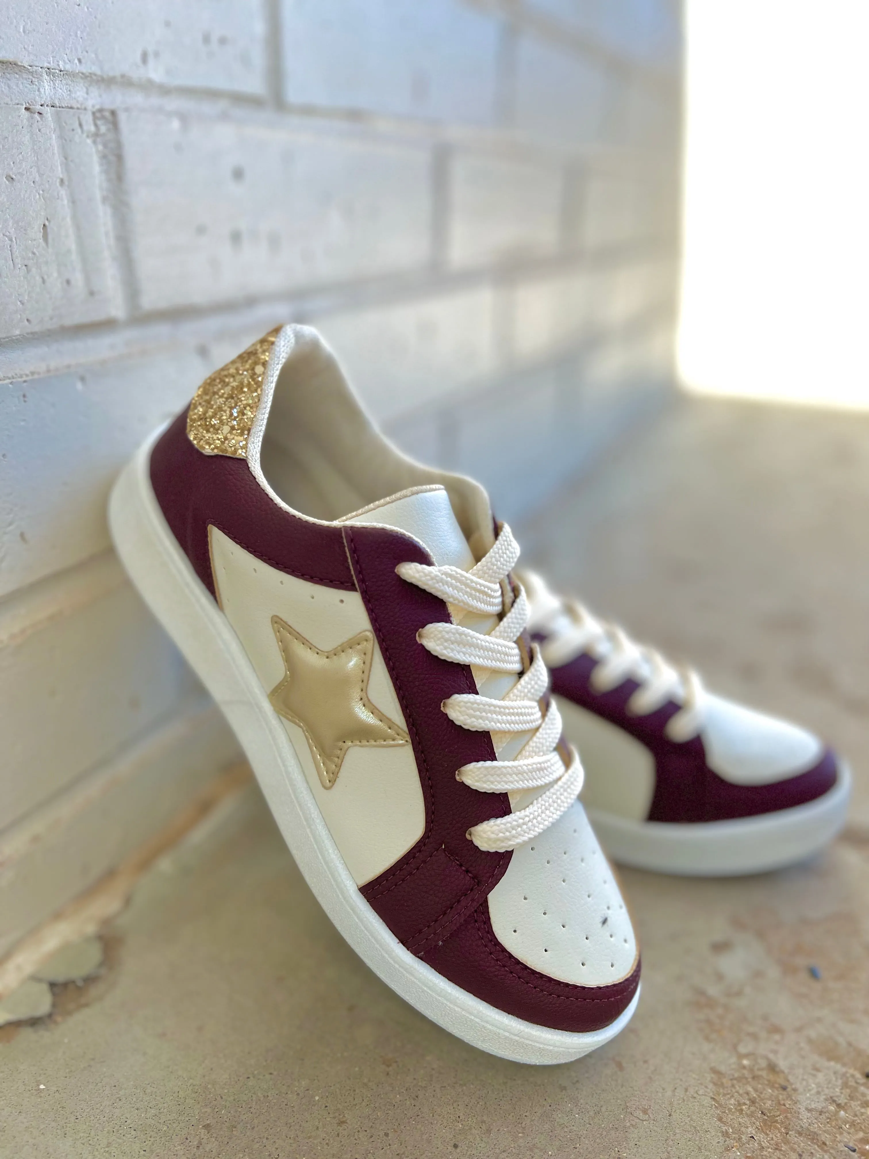 Burgundy Game Day Sneakers