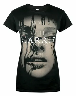 Carrie Carrie Womens Black Short Sleeved T-Shirt