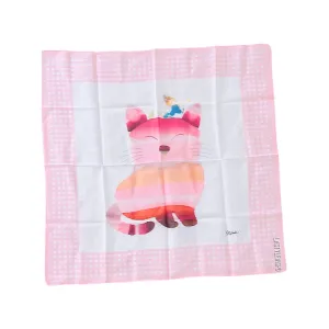 Cat Pink Party Handkerchief Cute Small Rainbow Ombre by Mae