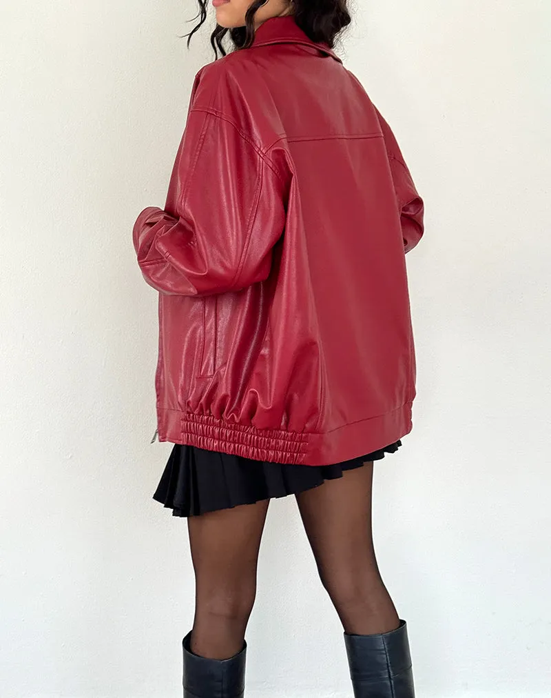 Cavita PU Jacket in Blood Red