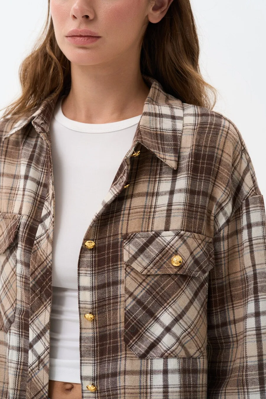 Checkered shirt in color brown