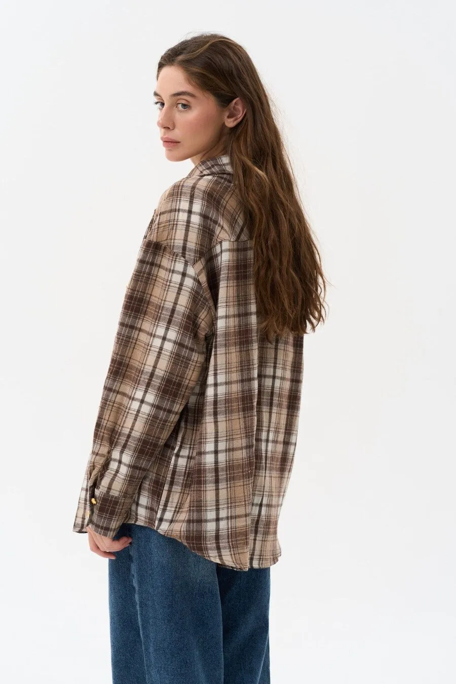 Checkered shirt in color brown