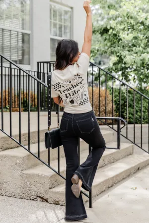 Checkered Teacher Life Soft Cream Graphic Tee