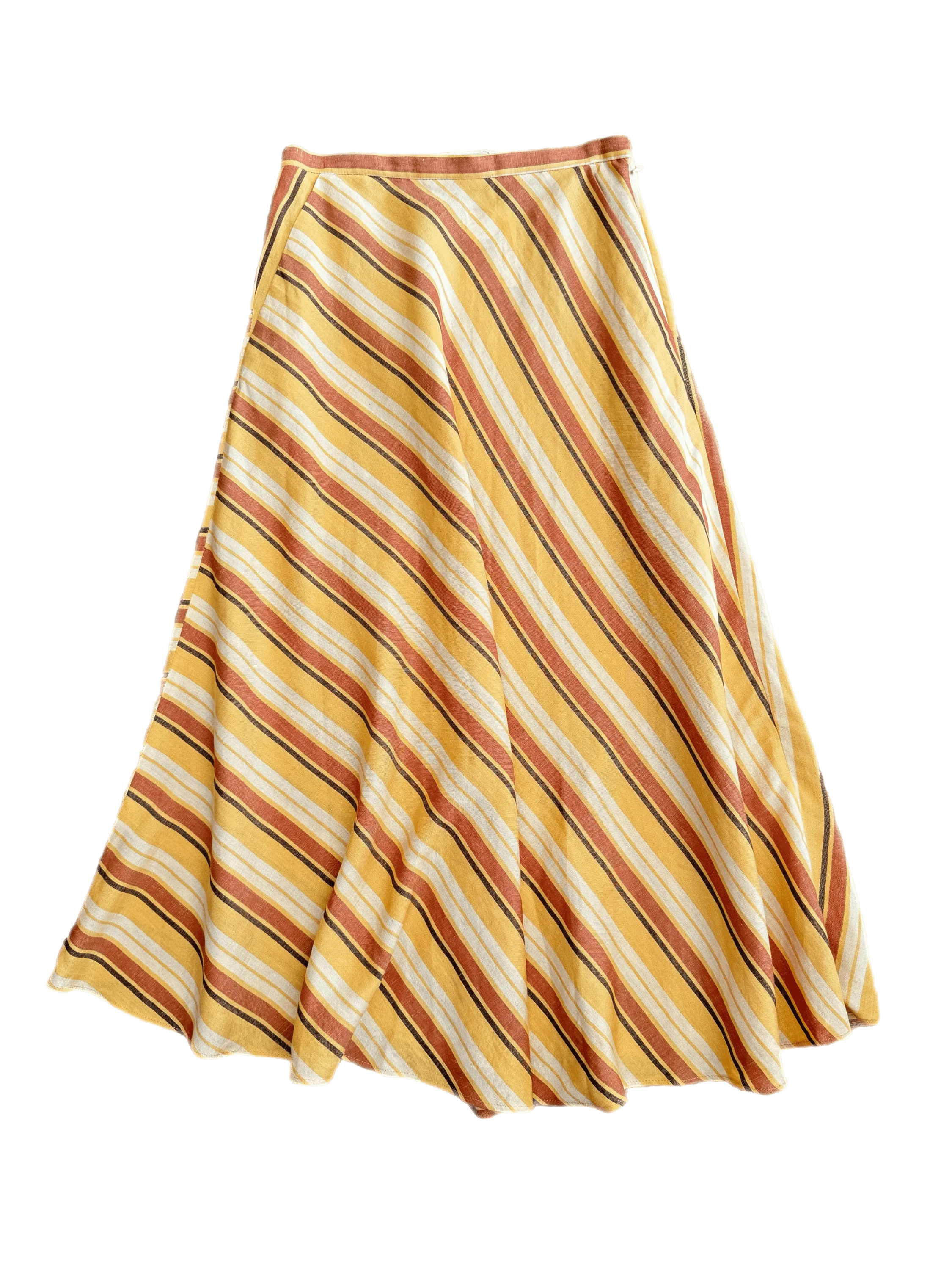 Christine Skirt in Tuscan Linen Stripe