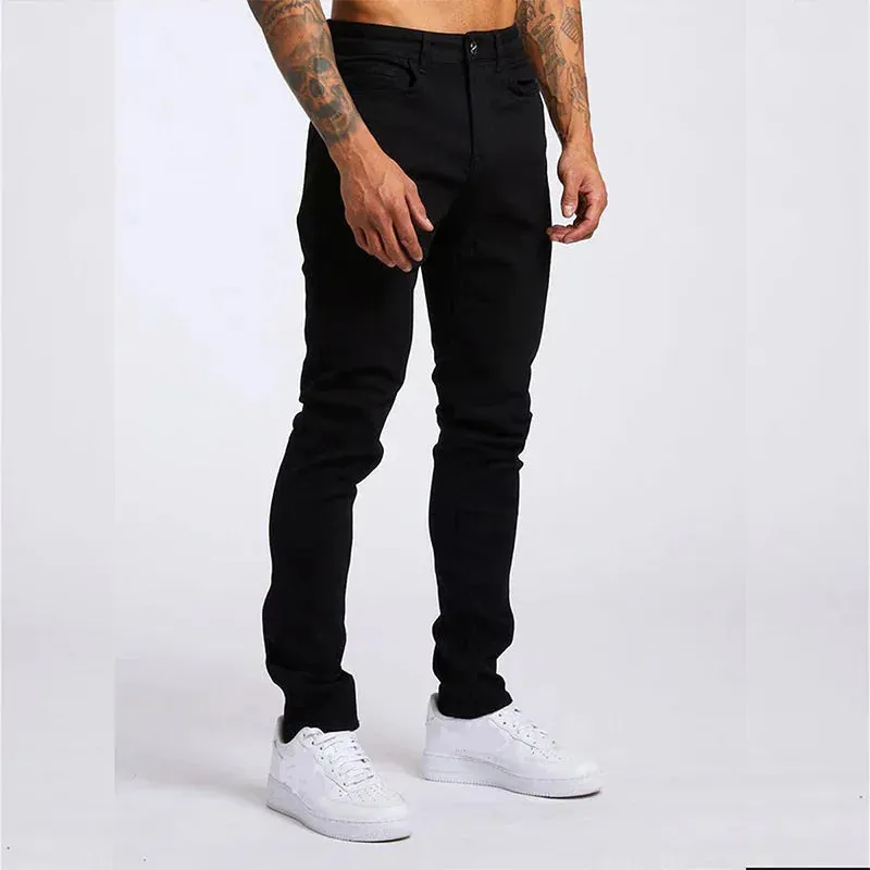 Contemporary High-Rise Slim Fit Jeans for Men