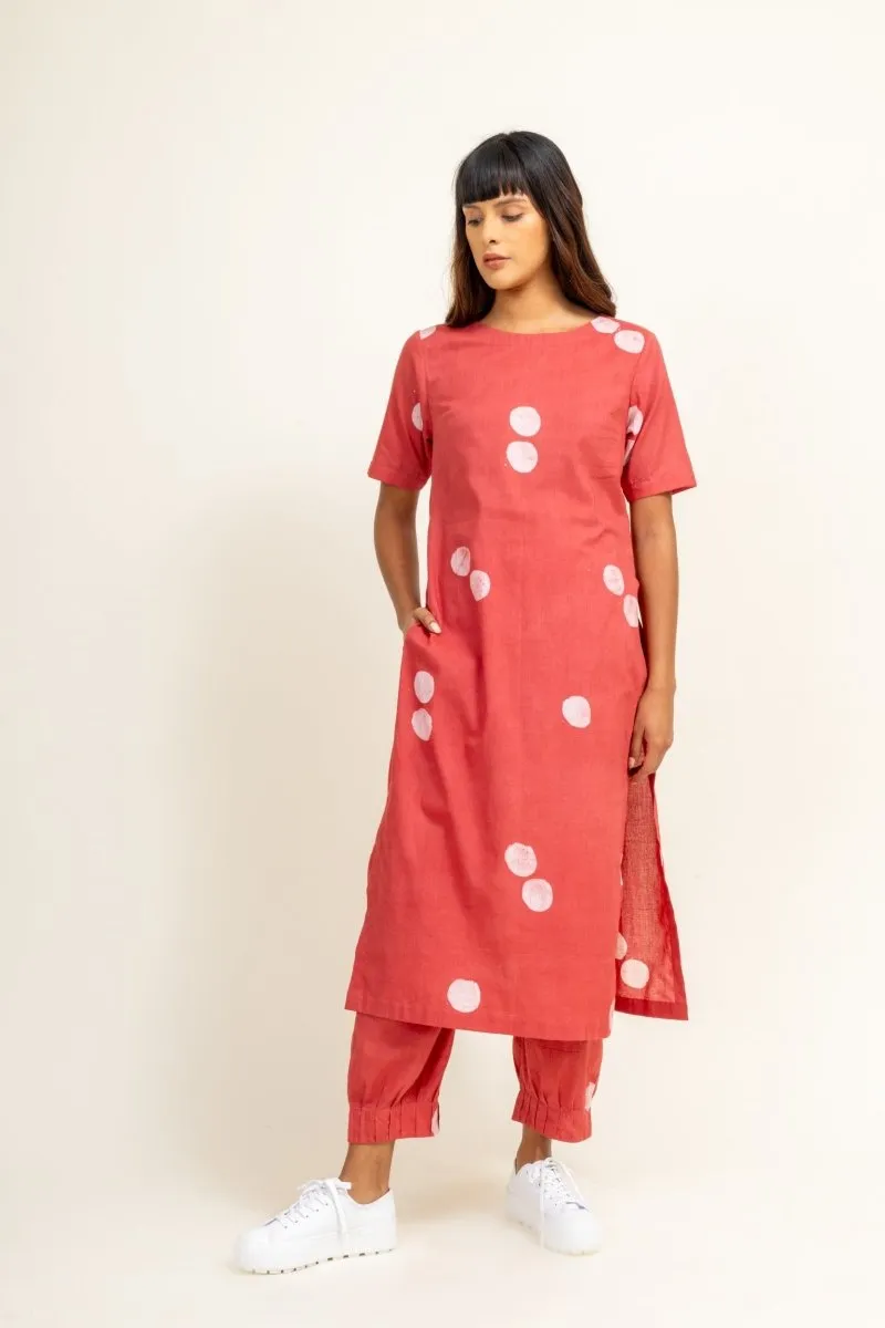 Coral Upcycled Cotton Tunic Set