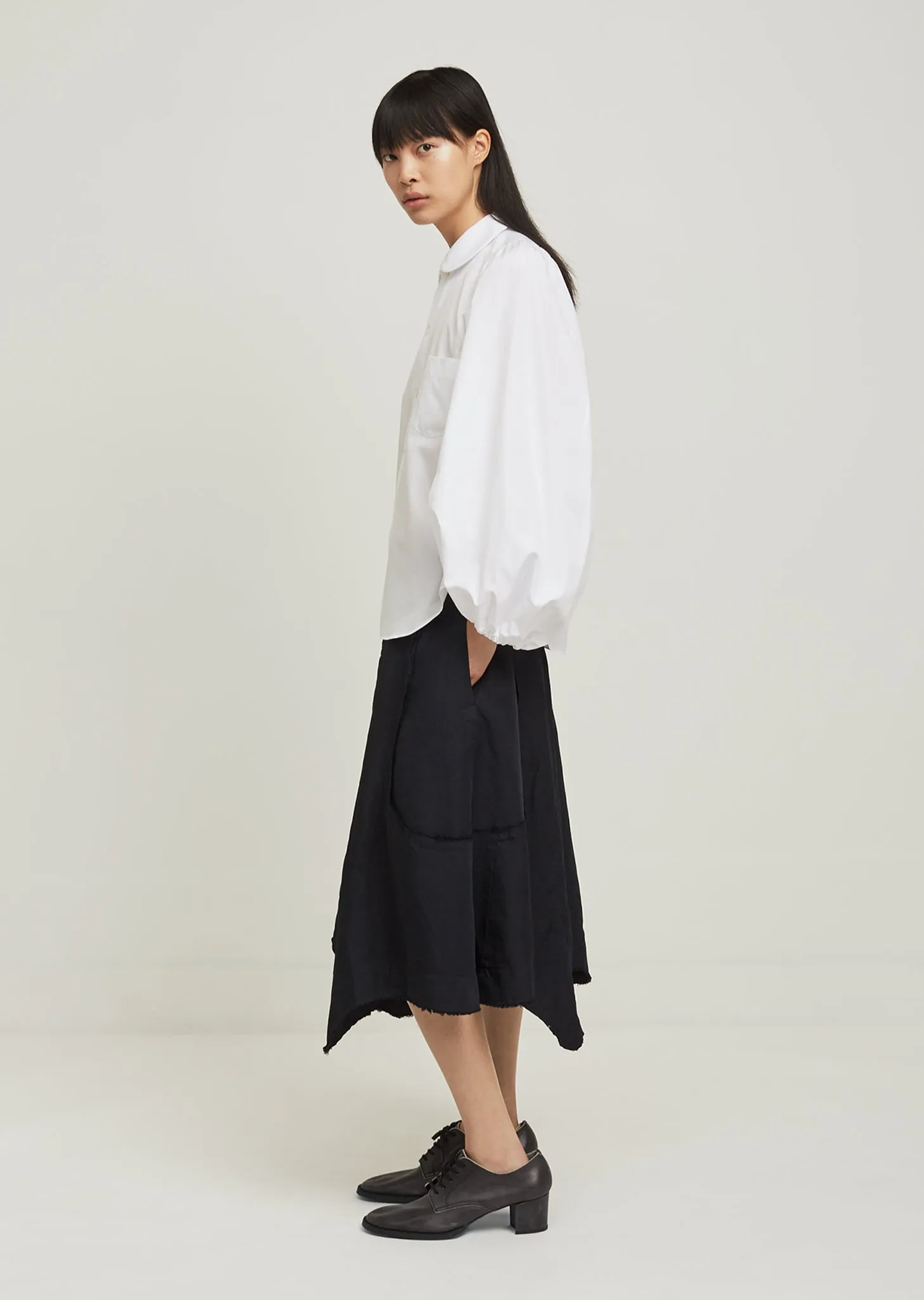 Cotton Broad Puffed Sleeves Shirt