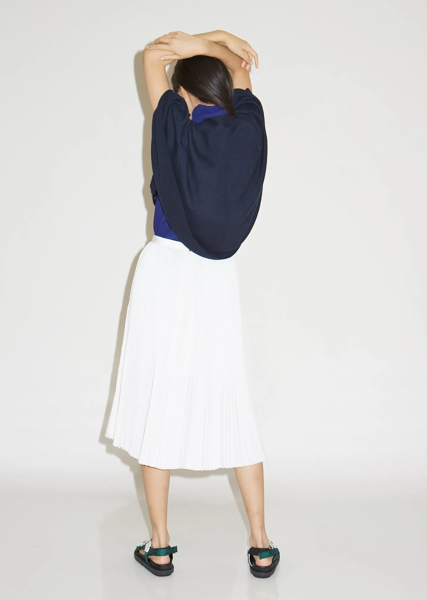 Cotton Poplin Pleated Skirt