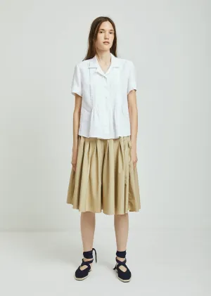 Drill High Waist Cotton Skirt