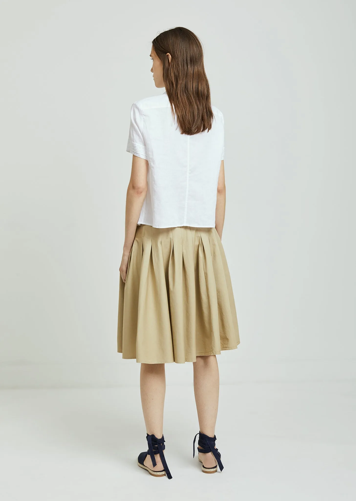 Drill High Waist Cotton Skirt