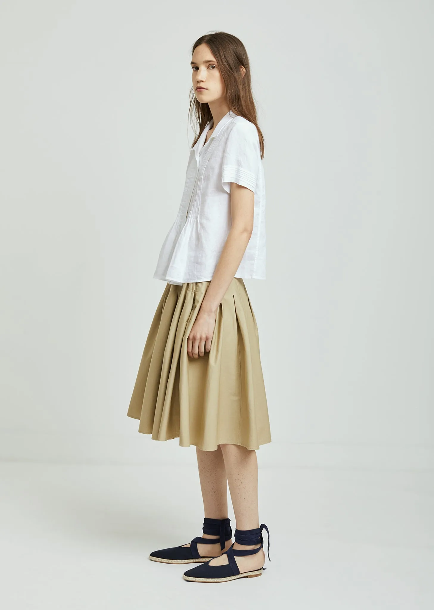 Drill High Waist Cotton Skirt