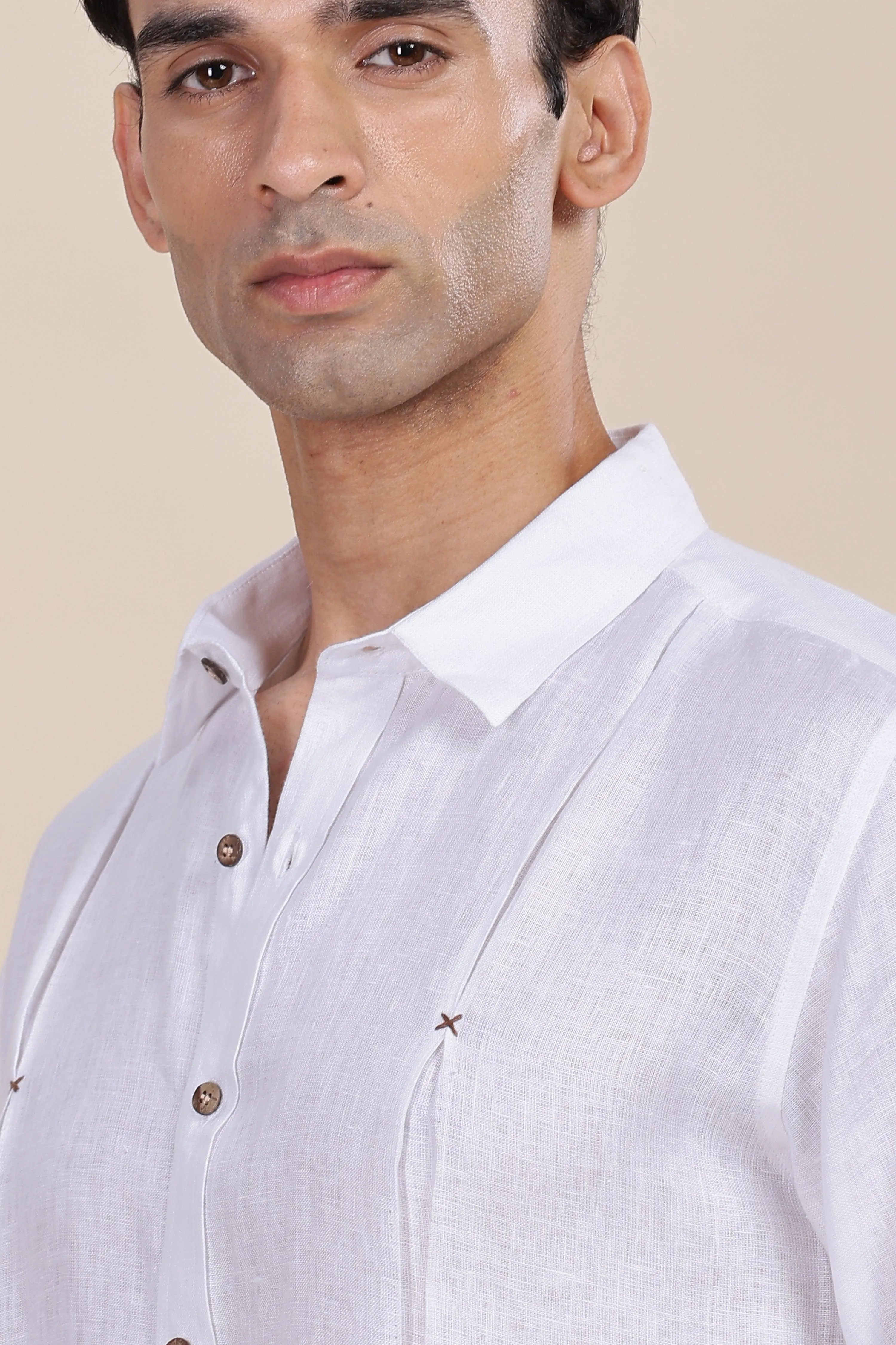 FELIPE -Timeless Elegance in Pure Linen White Shirts