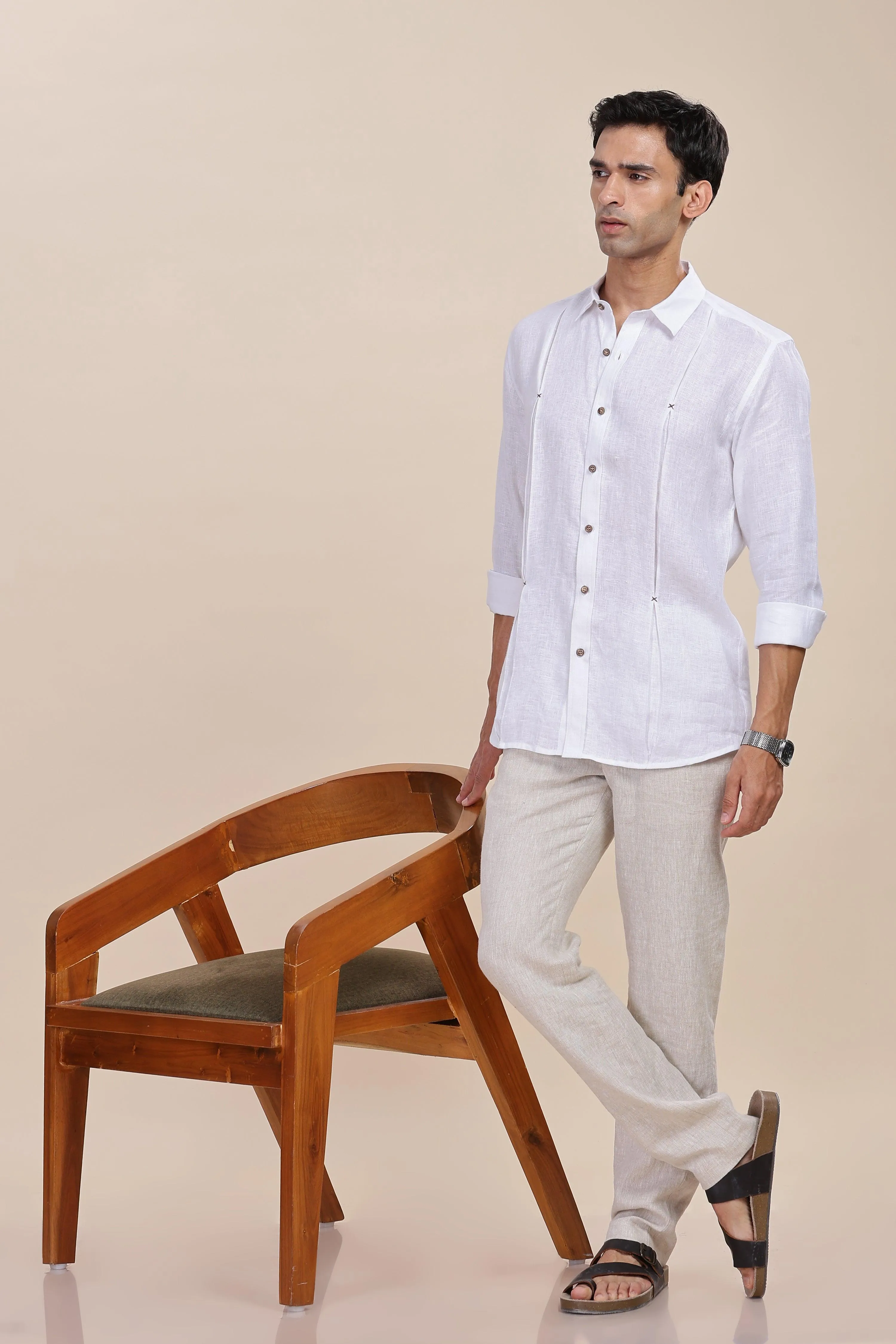 FELIPE -Timeless Elegance in Pure Linen White Shirts