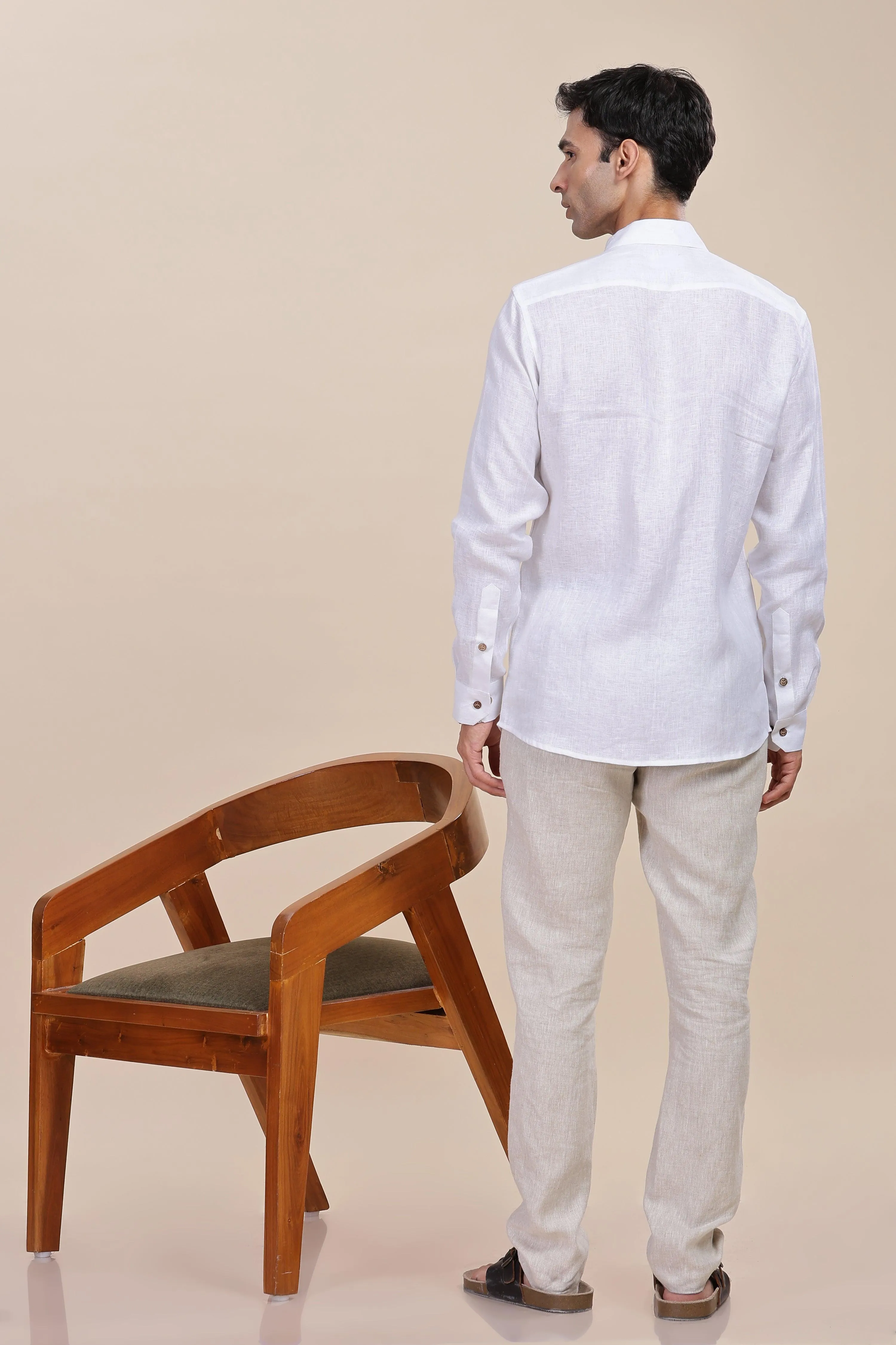 FELIPE -Timeless Elegance in Pure Linen White Shirts