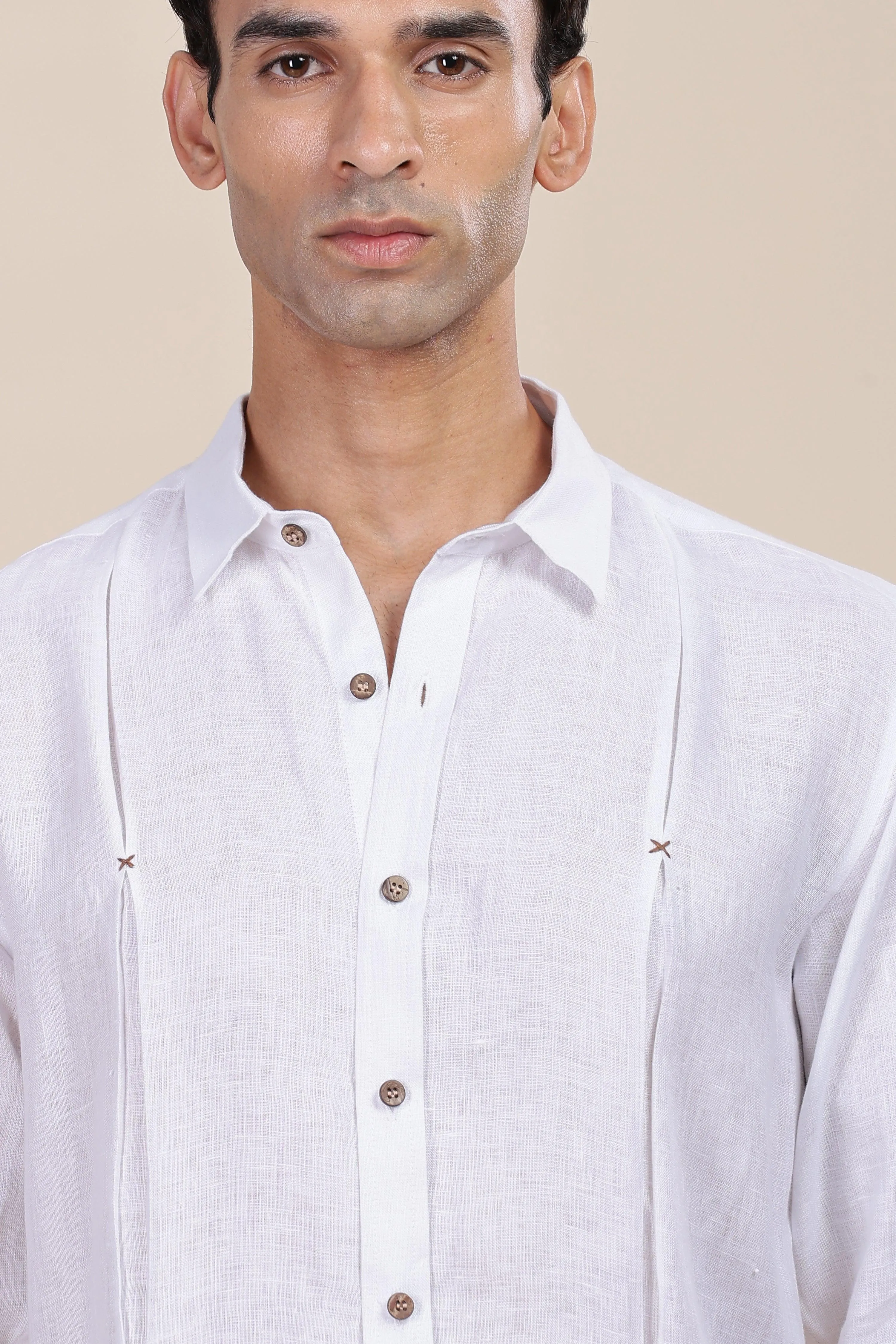 FELIPE -Timeless Elegance in Pure Linen White Shirts