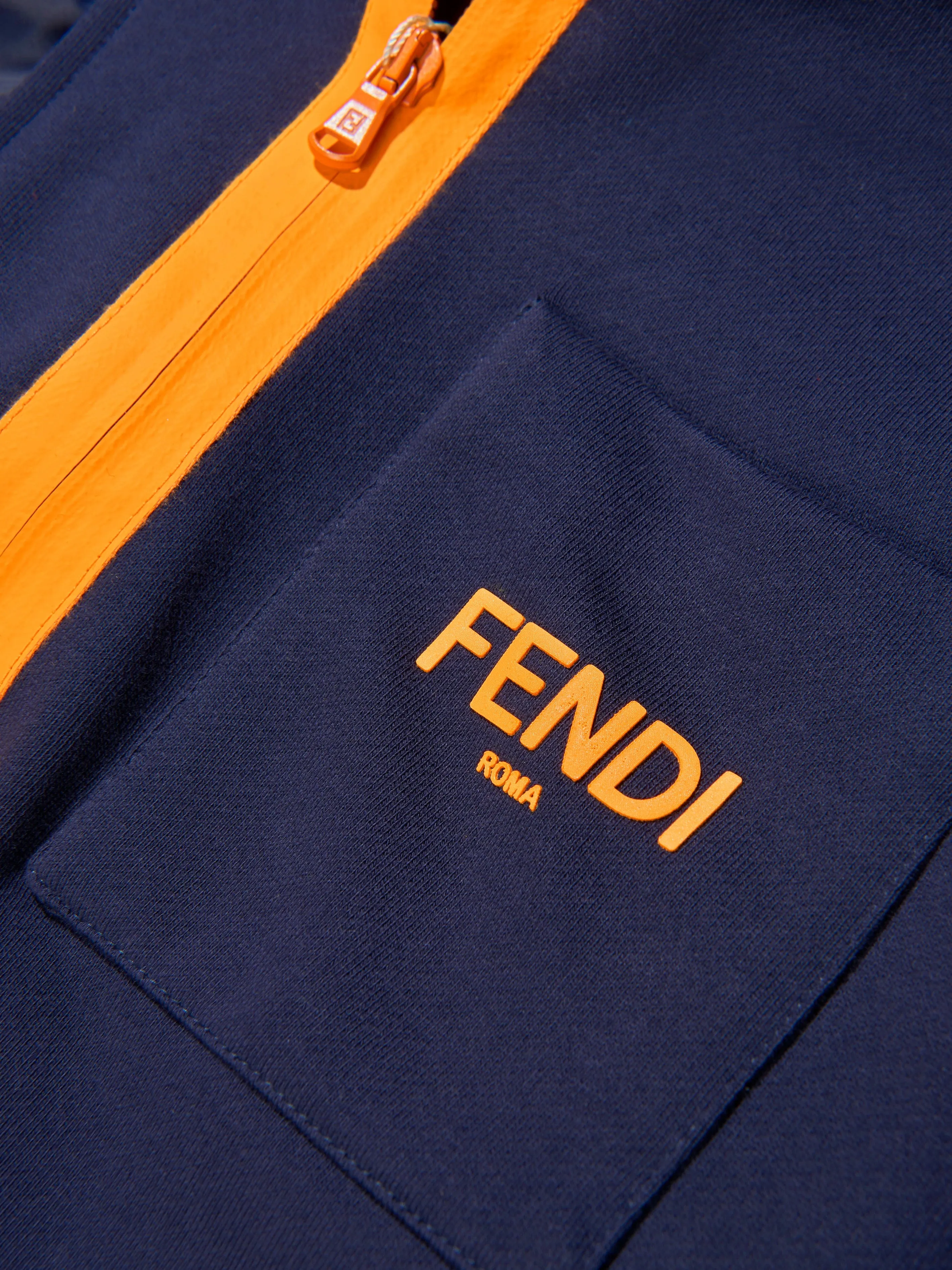 Fendi Boys Cotton And Nylon FF Logo Jacket