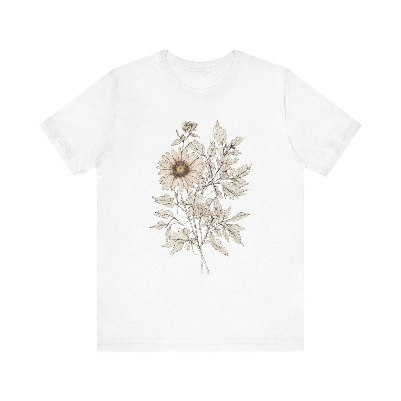 Flower Vintage Bloom Sketch T Shirt