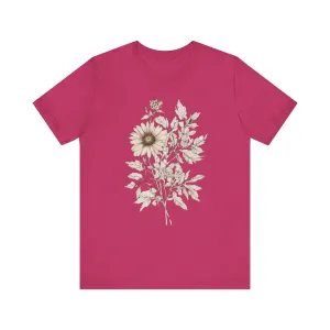 Flower Vintage Bloom Sketch T Shirt