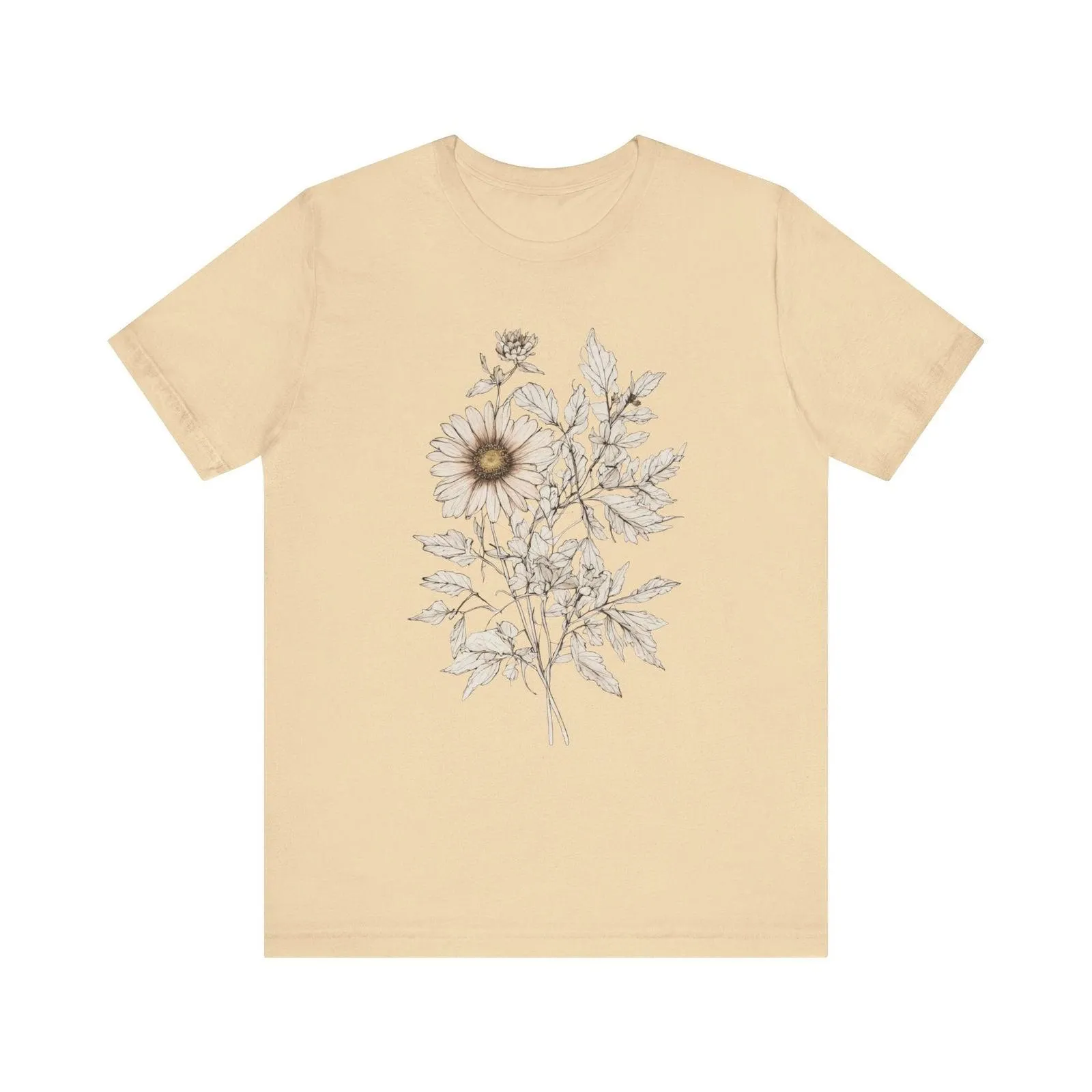 Flower Vintage Bloom Sketch T Shirt