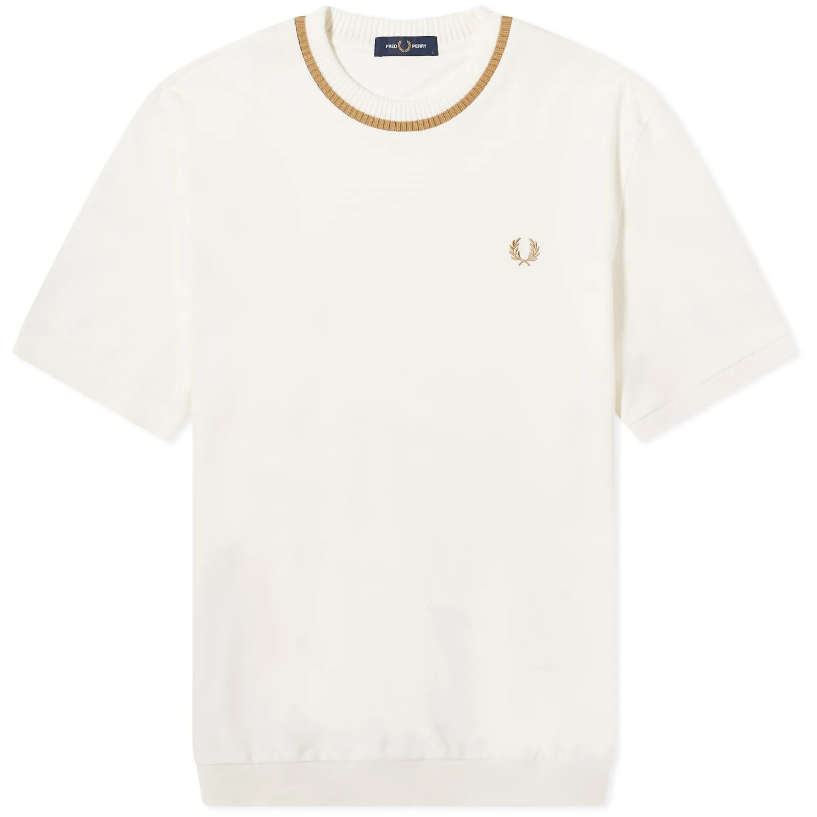 Fred Perry Crew Neck Pique T-Shirt in Snow White