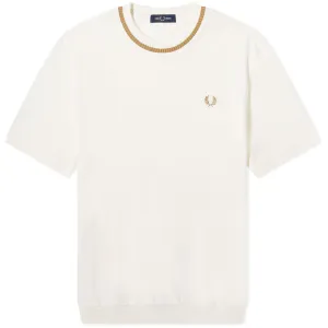 Fred Perry Crew Neck Pique T-Shirt in Snow White