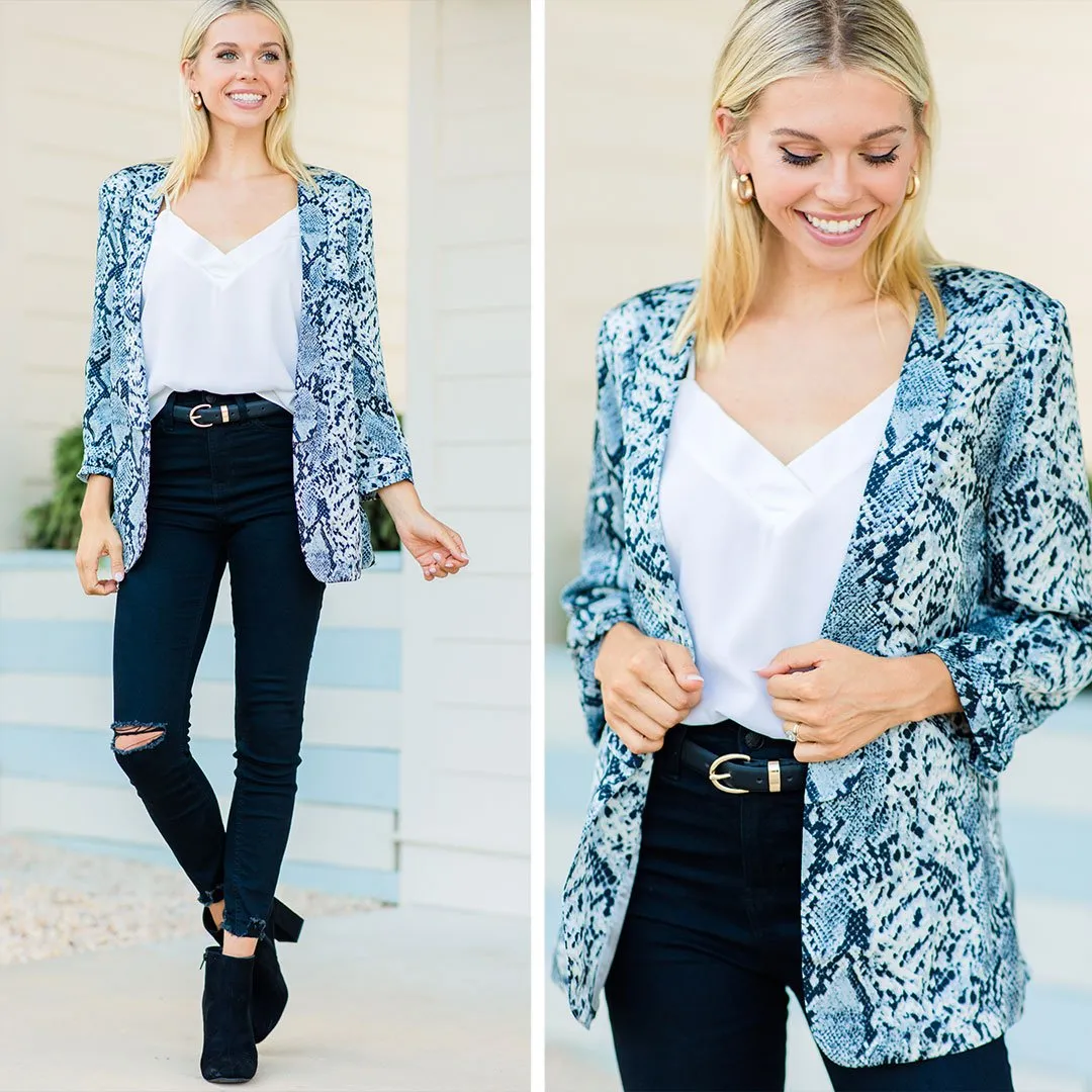 Going Forward Gray Snake Blazer