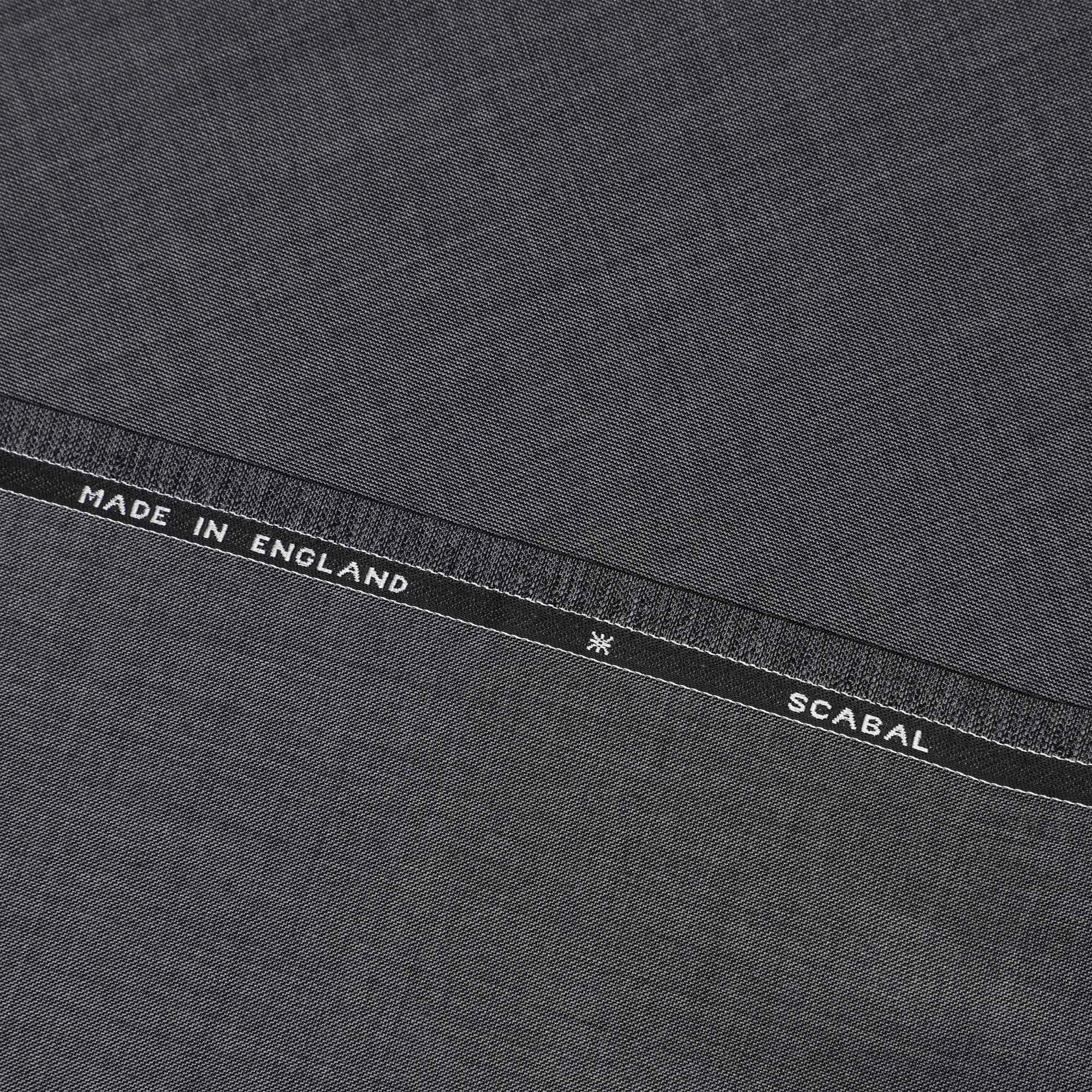 Grey SCABAL Super 120's All Wool Suiting Fabric - 3.5 Meters, 150 cm Width, Made in the UK-D21249