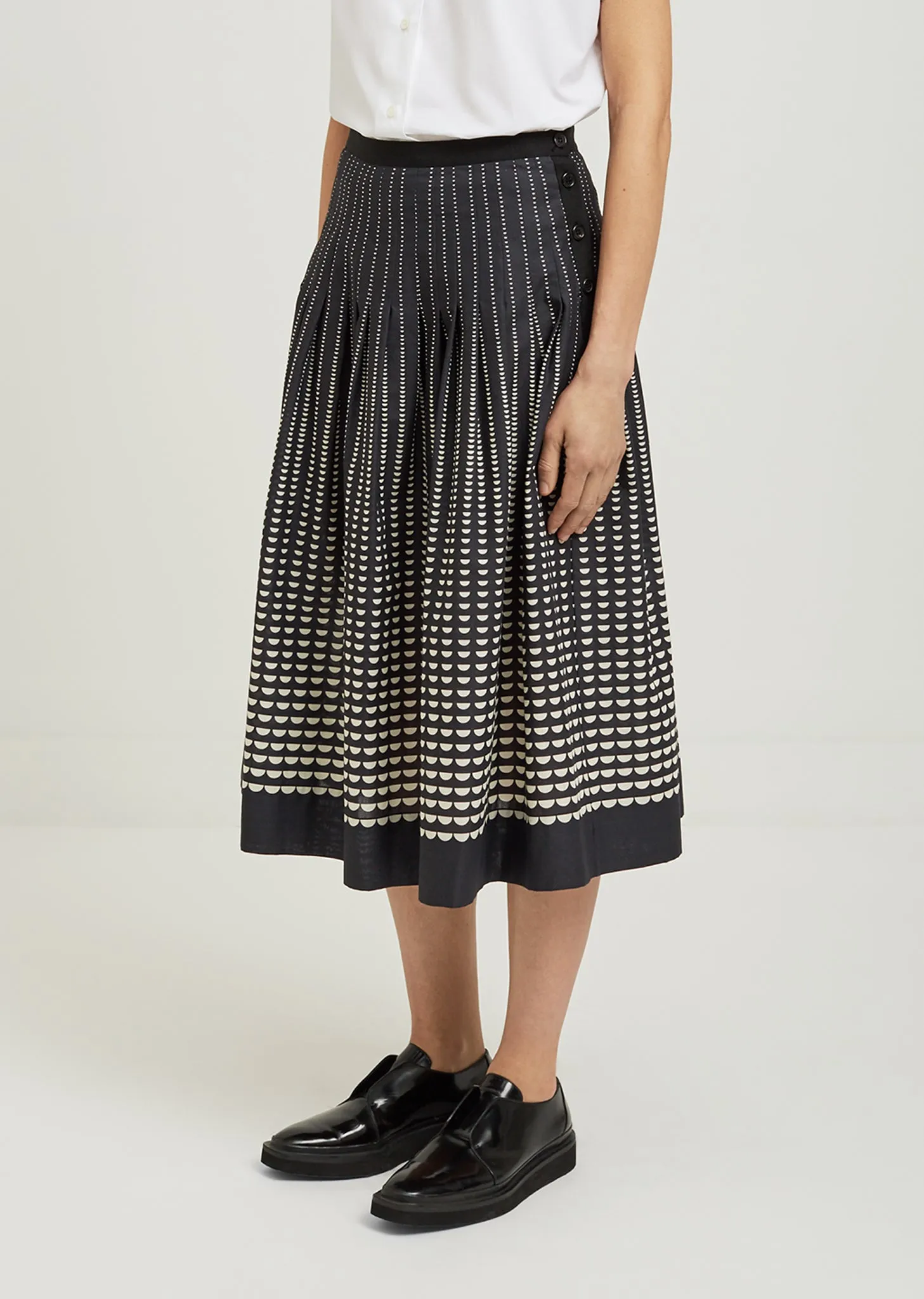 Half Moon Printed Cotton Skirt