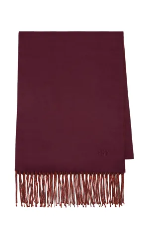 Hollis Fringe Scarf in Spice & Bordeaux Silk