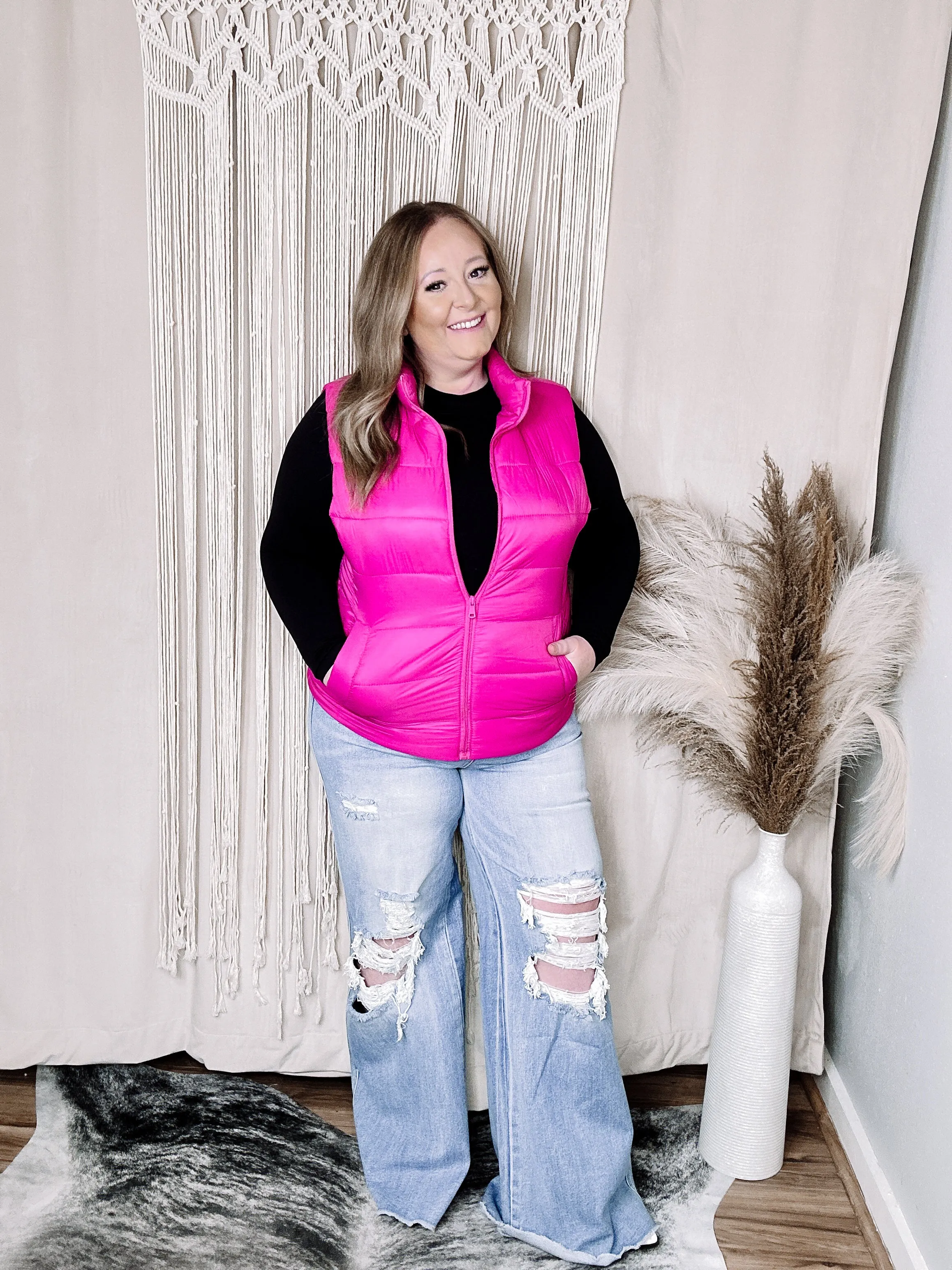 Hot Pink Puffer Vest