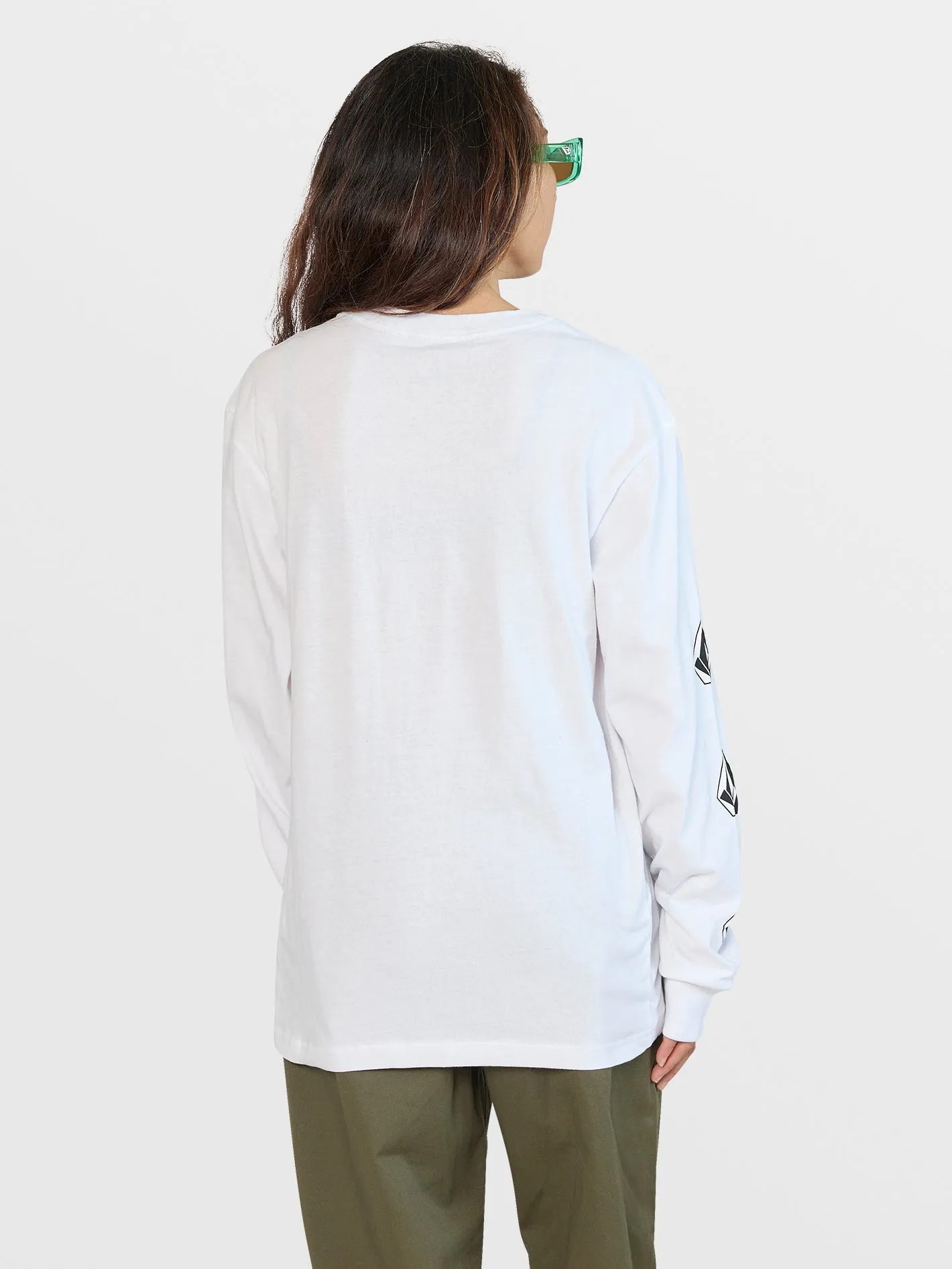 Iconic Stone Long Sleeve Tee - White