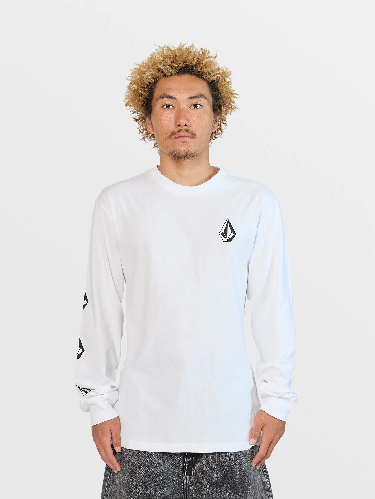 Iconic Stone Long Sleeve Tee - White