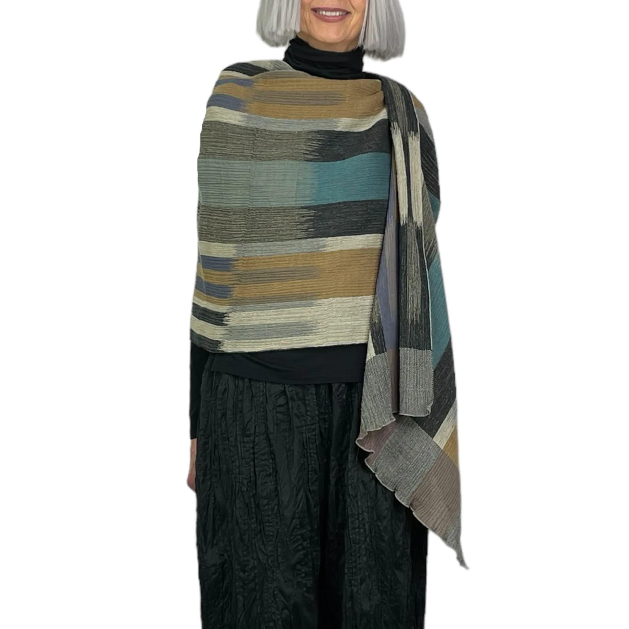 JACQUARD KASURI ONE-ARM SHAWL