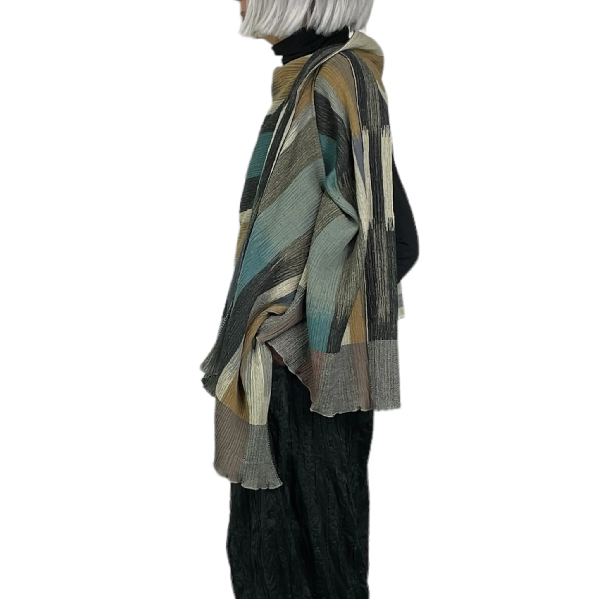 JACQUARD KASURI ONE-ARM SHAWL