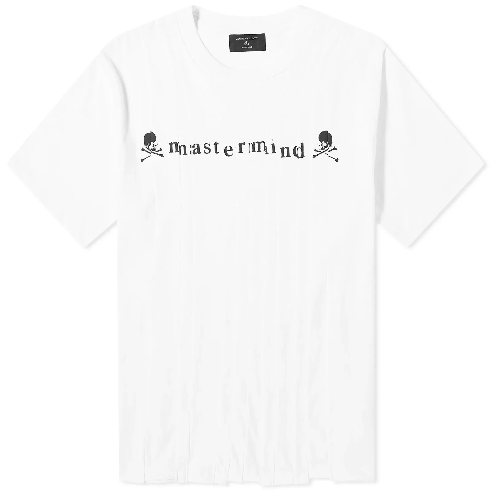 John Elliott X Mastermind Japan Shredded T-shirt, white