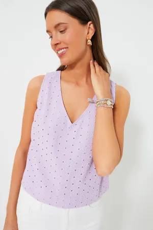 Lavender Eyelet Valerie Top