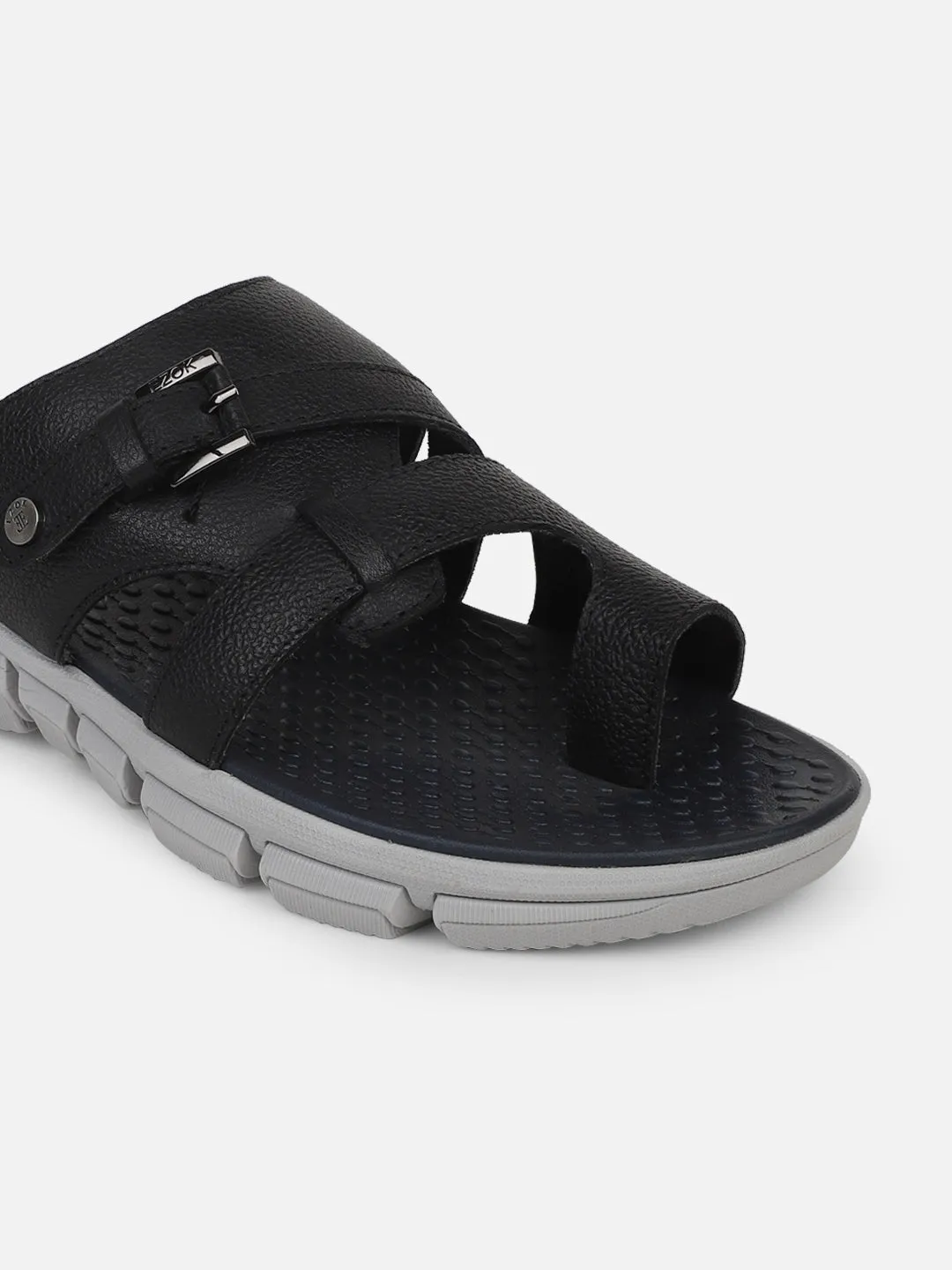 Leather Black sandal for men