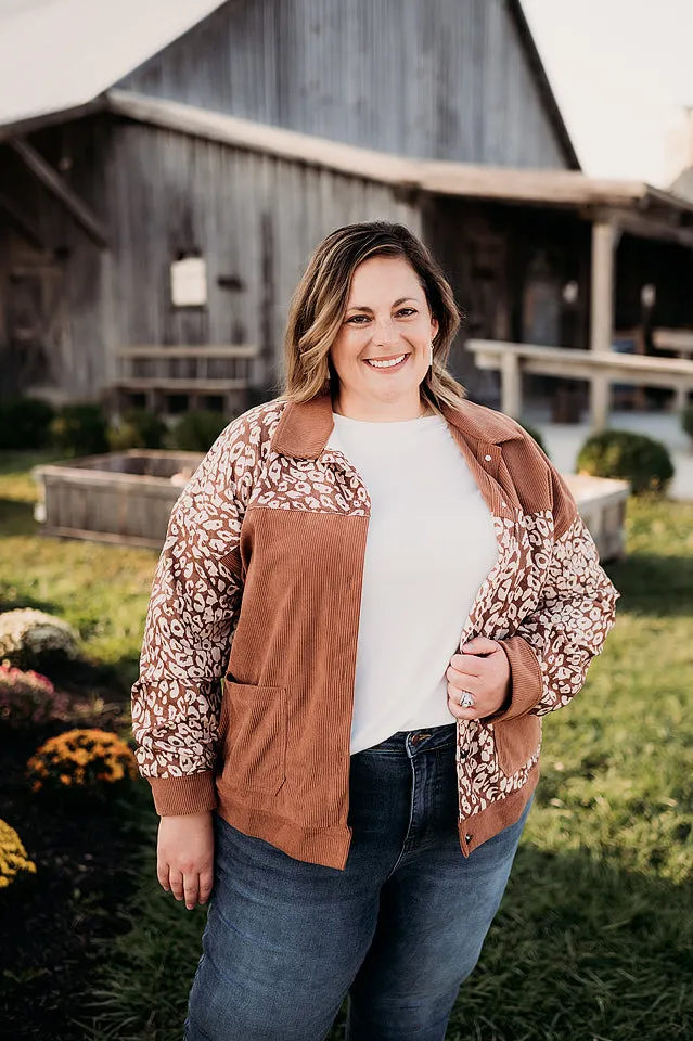 Leopard Corduroy Jacket