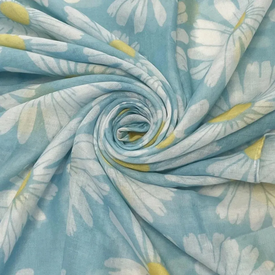 Light Blue Daisy Scarf