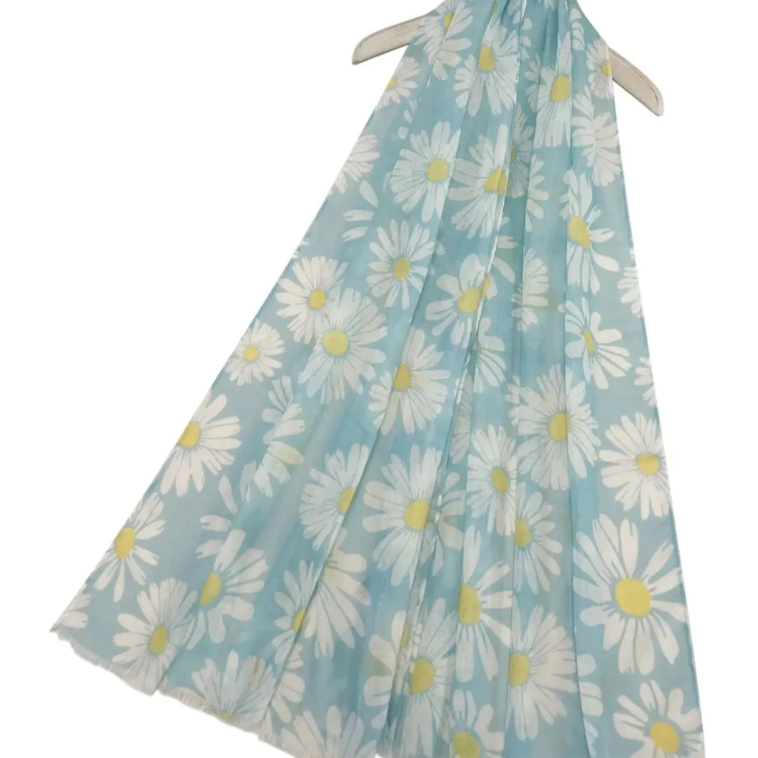 Light Blue Daisy Scarf