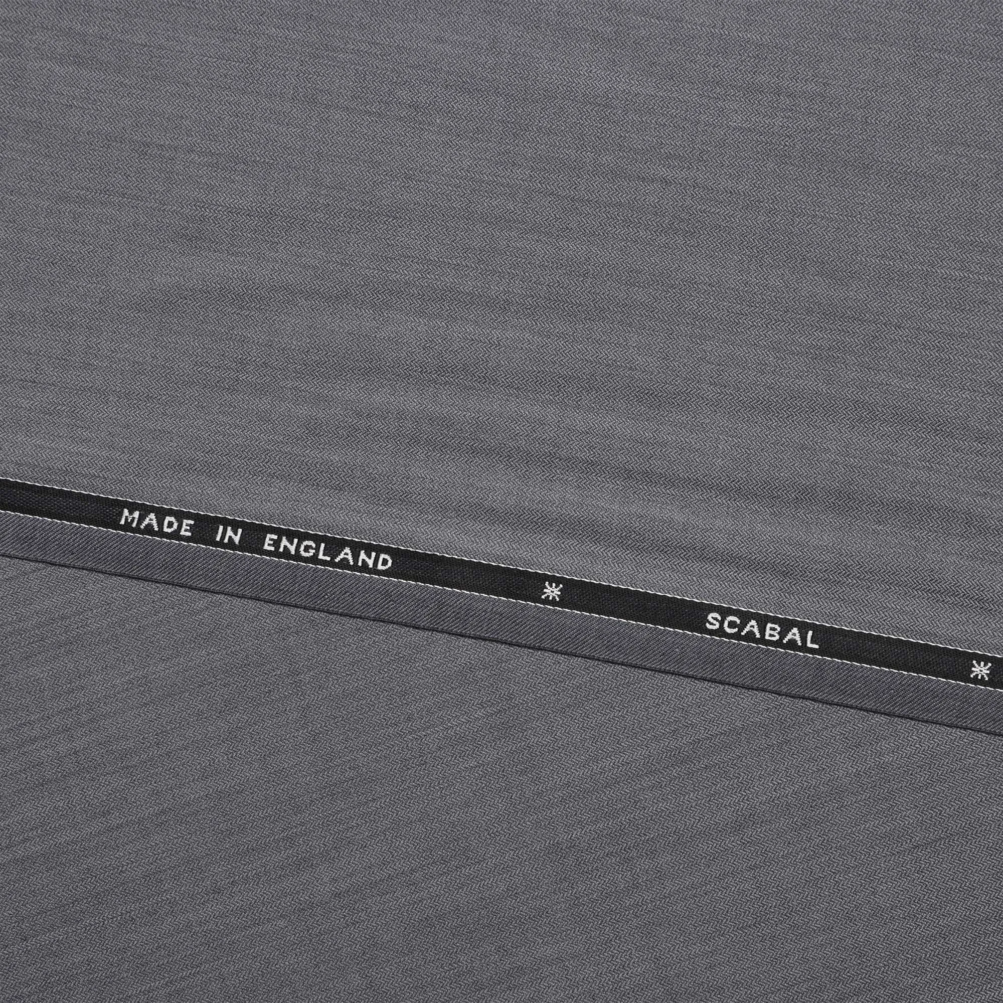 Light Grey SCABAL Super 120's All Wool Suiting Fabric Herringbone Design- 3.5 Meters, 150 cm Width, Made in the UK-D21250