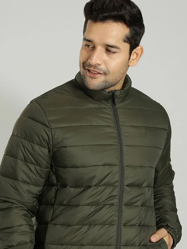 Men Solid Full Sleeve Puffer Jacket