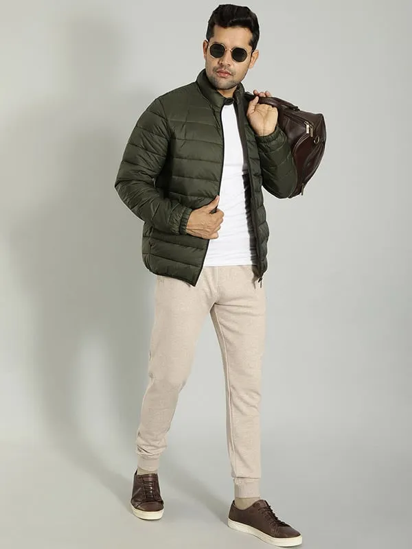 Men Solid Full Sleeve Puffer Jacket