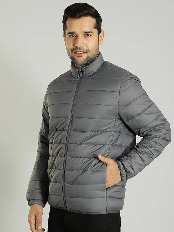 Men Solid Full Sleeve Puffer Jacket