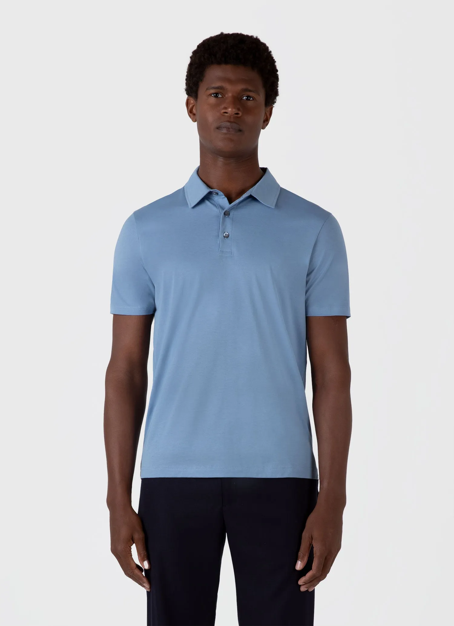 Men's Classic Jersey Polo Shirt in Como Blue